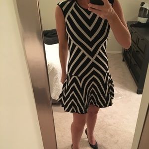 Banana Republic black and white sweater dress